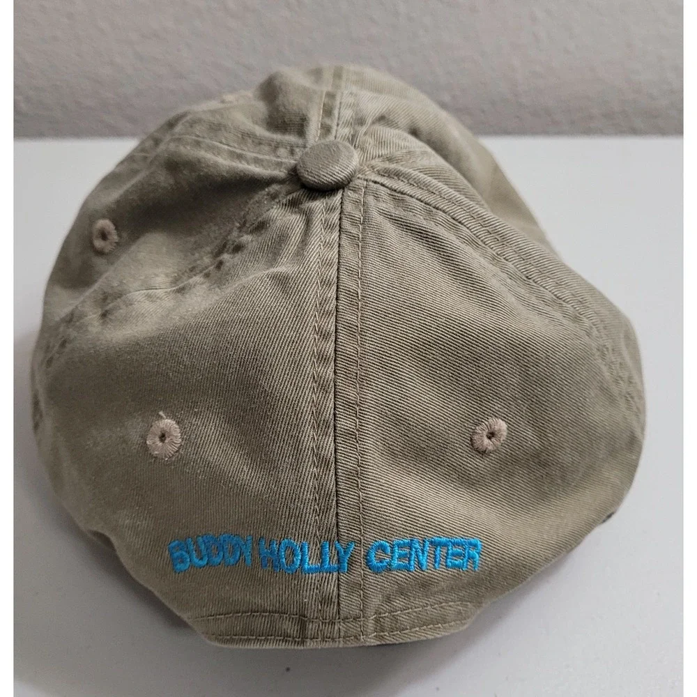 Falcon Buddy Holly Center Baseball Cap Mens OSFM Khaki Grey Leather Strapback